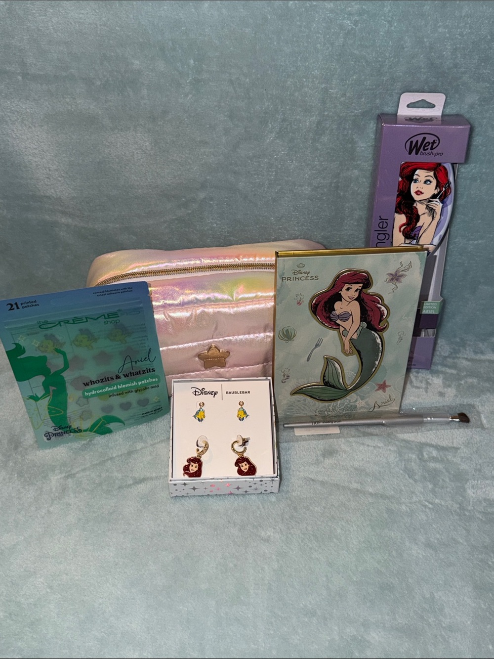 Disney Ariel Hair & Makeup Accessory Set - Pink, Purple, Green, Gold